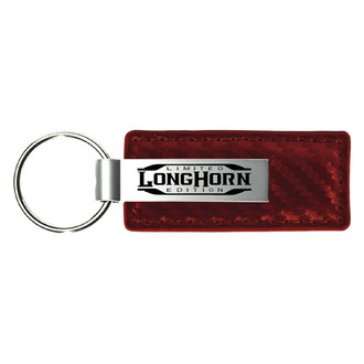 Autogold® - Longhorn Limited Edition Logo Burgundy Carbon Fiber Leather Key Chain