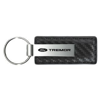 Autogold® - Tremor Logo Gun Metal Carbon Fiber Leather Key Chain