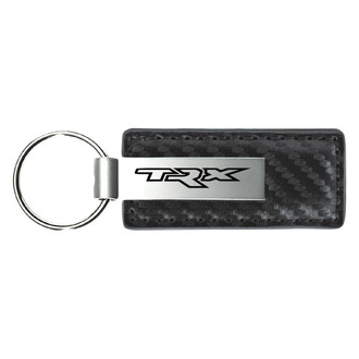 Autogold® - TRX Logo Gun Metal Carbon Fiber Leather Key Chain