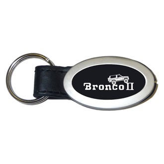 Autogold® - Bronco II Climbing Logo Oval Leather Key Chain
