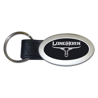 Autogold® - Longhorn Skull Logo Oval Leather Key Chain