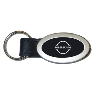 Autogold® - Leaf Logo Oval Leather Key Chain