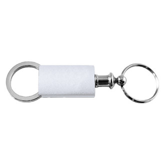 Autogold® - Blank Logo Silver Anodized Aluminum Valet Key Chain