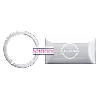 Autogold® - Nissan Logo Jeweled Rectangular Key Chain