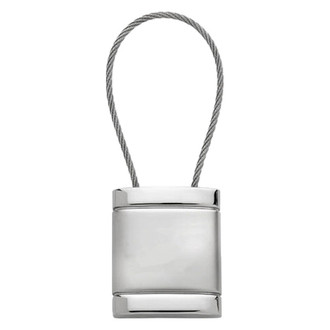 Autogold® - Blank Logo Satin Chrome Cable Key Fob