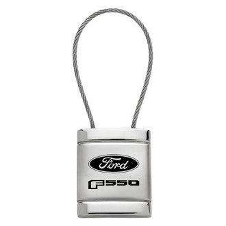 Autogold® - F-550 Logo Satin Chrome Cable Key Fob