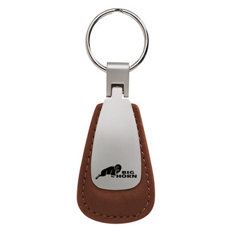 Autogold® - Big Horn Logo Leather Teardrop Key Fob