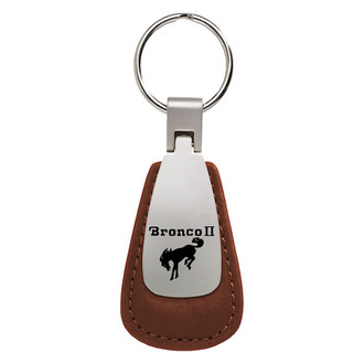 Autogold® - Bronco II Logo Leather Teardrop Key Fob
