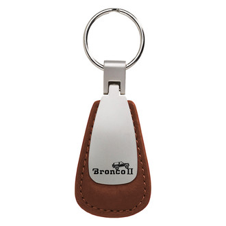 Autogold® - Bronco II Climbing Logo Leather Teardrop Key Fob