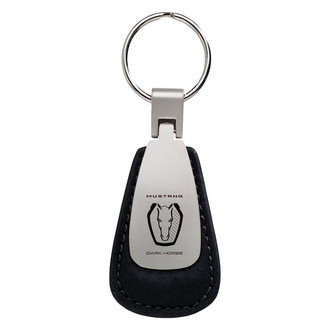 Autogold® - Mustang Dark Horse Logo Leather Teardrop Key Fob