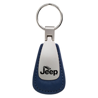 Autogold® - Jeep Climbing Logo Leather Teardrop Key Fob