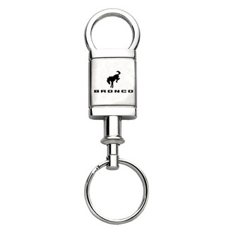 Autogold® - Bronco 2020 Logo Satin Chrome Aluminum Valet Key Chain