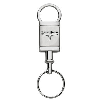 Autogold® - Longhorn Skull Logo Satin Chrome Aluminum Valet Key Chain