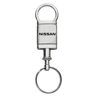 Autogold® - Nissan Logo Satin Chrome Aluminum Valet Key Chain
