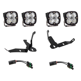 Baja Designs® - Headlight Location Mounted Squadron Pro™ 3" 4x40W Square Wide Cornering Beam LED Light Kit