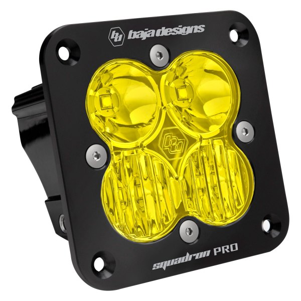 Baja Designs® - Squadron Pro™ Flush Mount 3" 40W Square Driving/Combo Beam Amber LED Light