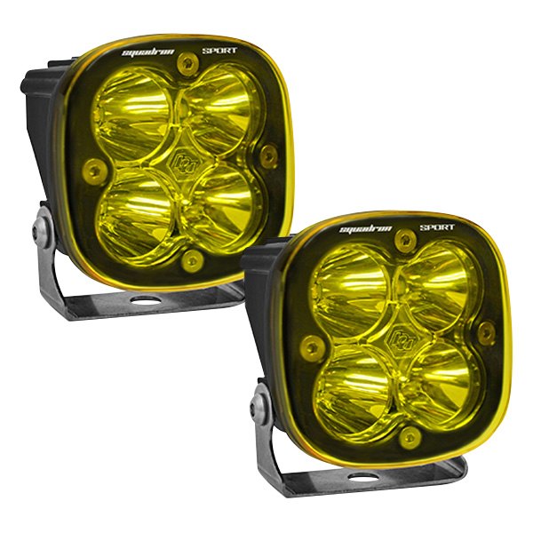 Baja Designs® - Squadron Sport™ 3" 2x26W Square Spot Beam Amber LED Lights