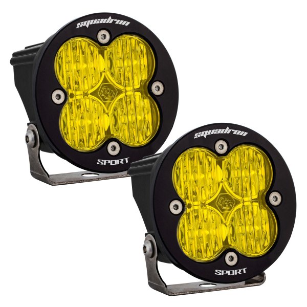 Baja Designs® - Squadron-R Sport™ 3" 2x26W Round Wide Cornering Beam Amber LED Lights