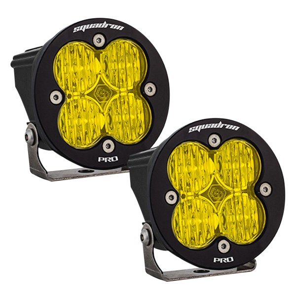 Baja Designs® - Squadron-R Pro™ 3" 2x40W Round Wide Cornering Beam Amber LED Lights