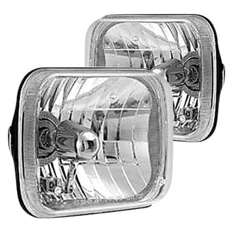 Rampage® 5089927 - 7x6" Rectangular Chrome Crystal Headlights