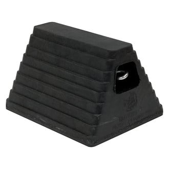 Buyers® - Black Rubber Heavy Duty Wheel Chock with Recessed Chain Eye