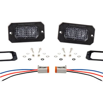 Diode Dynamics® DD6428P - Stage Sport Standard Series Flush Mount 2" 2x7.7W Flood Beam LED Lights, With Red Backlight
