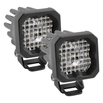 Diode Dynamics® - Stage Series C1 Pro Standard 2" 2x19W Square Wide Beam LED Lights, With Red Backlight