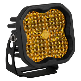 Diode Dynamics® - Stage Pro Series Standard 3" 36W Square Flood Beam Yellow LED Light, With Amber Backlight