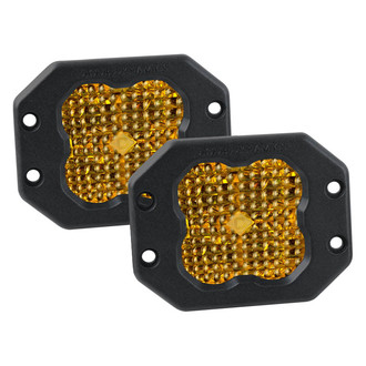 Diode Dynamics® DD6940P - Stage Pro Series SAE Flush Mount 3" 2x36W Square Fog Beam Yellow LED Lights, With Amber Backlight