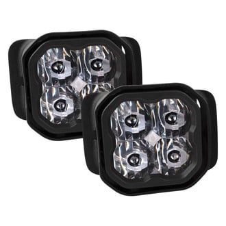 Diode Dynamics® - Fog Light Location Stage Pro Series Type F2 SAE 3" 2x36W Square LED Lights, With Amber Backlight