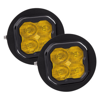 Diode Dynamics® - Fog Light Location Stage Max Series Type FT SAE 3" 2x38.5W Square Fog Beam Yellow LED Lights, With Amber Backlight