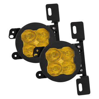 Diode Dynamics® - Fog Light Location Stage Sport Series Type MR SAE 3" 2x14.5W Square Fog Beam Yellow LED Lights, With Amber Backlight