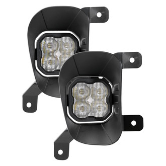 Diode Dynamics® - Fog Light Location Stage Pro Series Type RAM Vertical SAE 3" 2x36W Square Fog Beam LED Lights, With Amber Backlight
