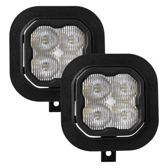 Diode Dynamics® - Fog Light Location Stage Max Series Type SD SAE 3" 2x38.5W Square Fog Beam LED Lights, With Amber Backlight