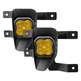Diode Dynamics® DD7112 - Fog Light Location Stage Sport Series Type SV1 SAE 3" 2x14.5W Square Fog Beam Yellow LED Lights, With Amber Backlight