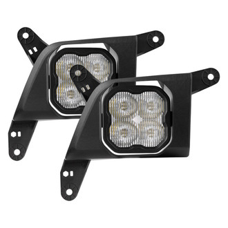 Diode Dynamics® - Fog Light Location Stage Pro Series Type SV2 SAE 3" 2x36W Square Fog Beam LED Lights, With Amber Backlight