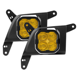 Diode Dynamics® - Fog Light Location Stage Max Series Type SV2 SAE 3" 2x38.5W Square Fog Beam Yellow LED Lights, With Amber Backlight
