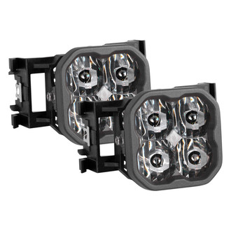 Diode Dynamics® - Fog Light Location Stage Pro Series Type X SAE 3" 2x36W Square LED Lights, With Amber Backlight