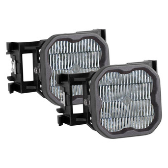 Diode Dynamics® - Fog Light Location Stage Pro Series Type X SAE 3" 2x36W Square Fog Beam LED Lights, With Amber Backlight