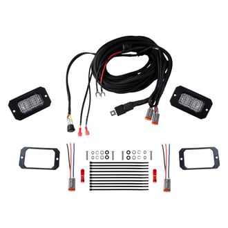 Diode Dynamics® - Rear Bumper Stage Sport Series SAE/DOT Flush Mount 3.3" 2x7.7W Rectangular Flood Beam LED Light Kit, With Red Backlight