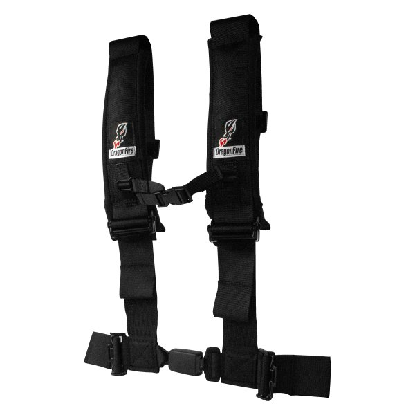 DragonFire Racing® - 3" 4-Point Auto-Latch Black H-Style Harness