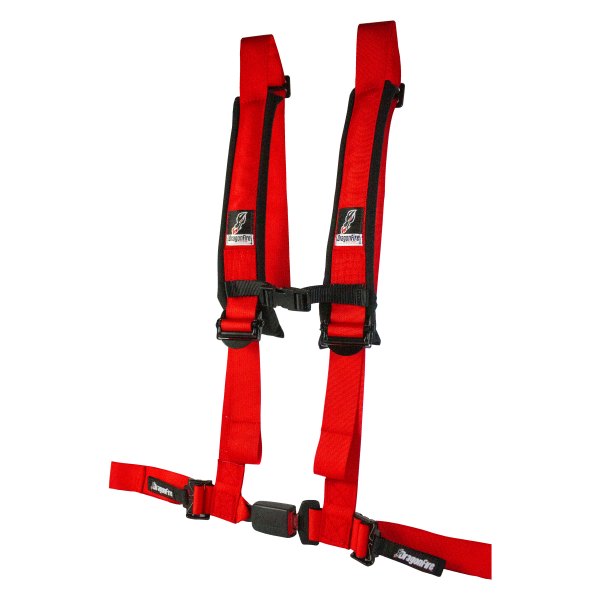 DragonFire Racing® - 3" 4-Point Auto-Latch Red H-Style Harness