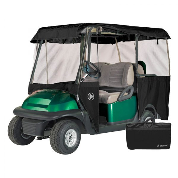 Eevelle® - Greenline™ Drivable 4-Person Jet Black Golf Car Enclosure