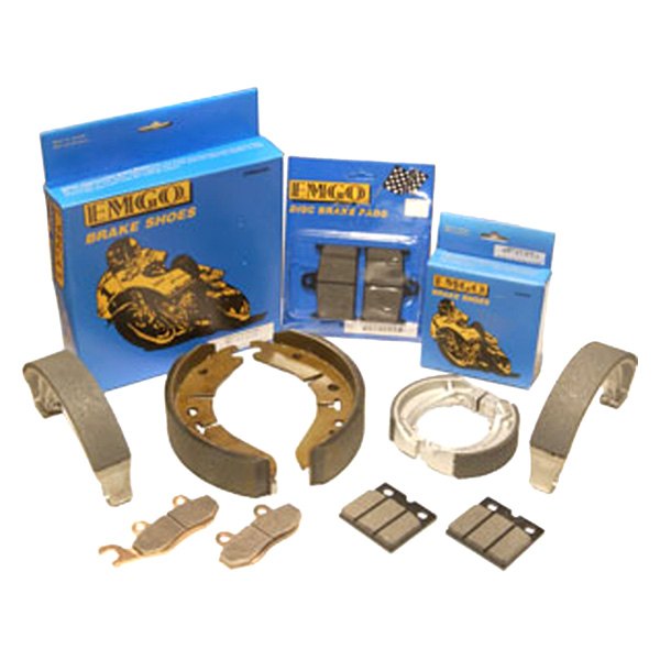  EMGO® - Rear Grooved Brake Shoes On Vehicle