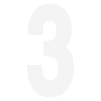 Factory Effex® - FX STD Style White Numbers "3"
