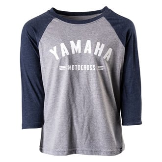 Factory Effex® 22-83216 - Yamaha Speedy Basebal Youth T-Shirt (X-Large, Navy/Heather Gray)