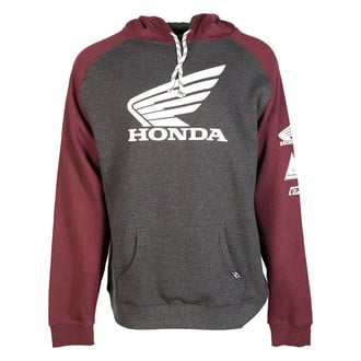 Factory Effex® - Honda Wing Pullover Hoody (2X-Large, Charcoal/Burgundy)