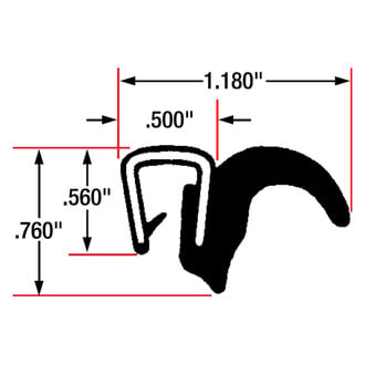 Fairchild® - Vinyl and Sponge Rubber Seal Black Trim Seal