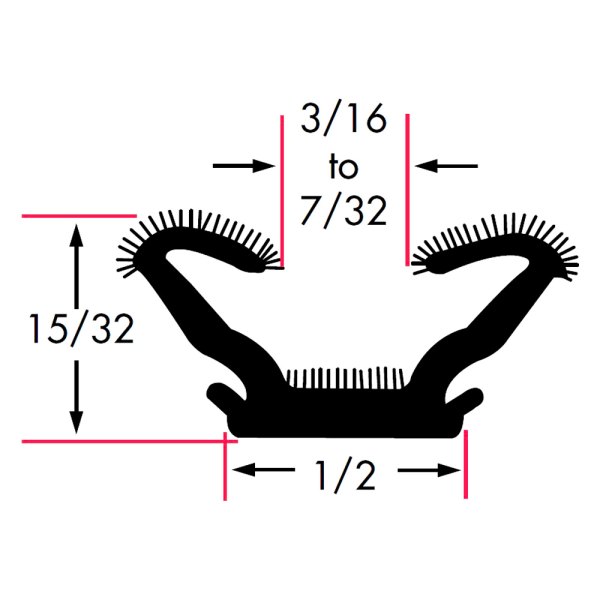 Fairchild® - Flexible Flocked Rubber Glass Run Window Channel