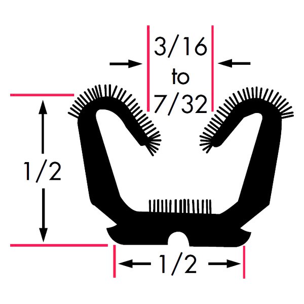 Fairchild® - Flexible Flocked Rubber Glass Run Window Channel